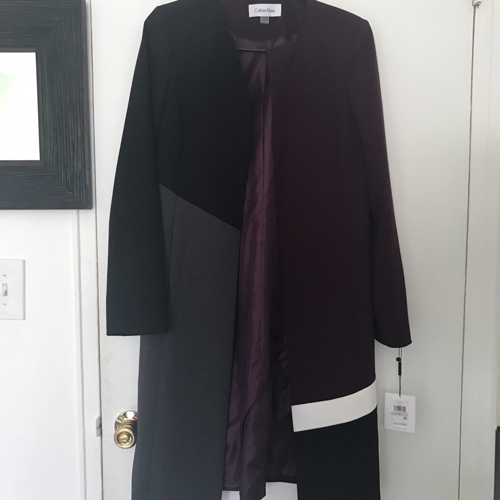 Calvin Klein Plum & Black Long Blazer